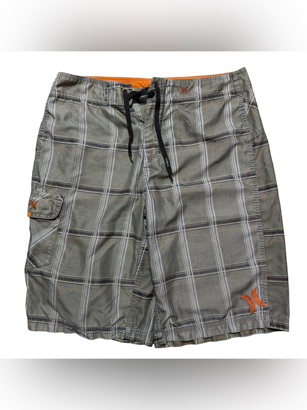 Vintage Y2K Hurley Surfboards Plaid Grunge Surf Board Style Shorts Size L